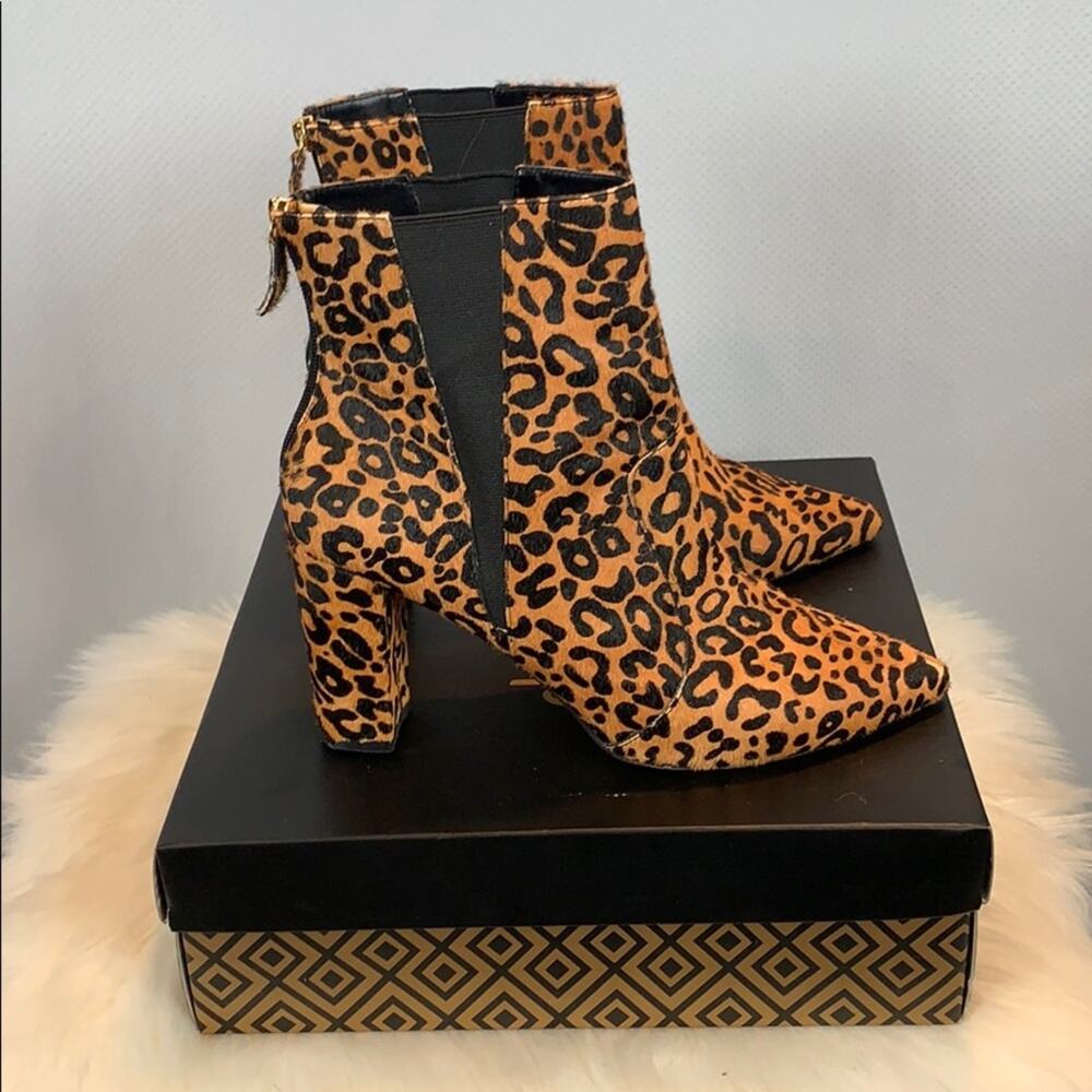 Neiman Marcus Leopard Fur Ankle Booties